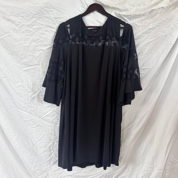 Nina LeonardJewel Neck Cold Shoulder Three-Quarter Sleeve Dress - Plus Size (3X) - Picture 3 of 10